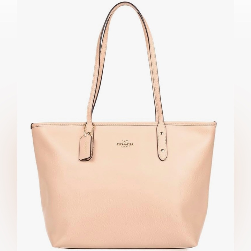 Coach Crossgrain City Top Zip Tote Bag (Beechwood)